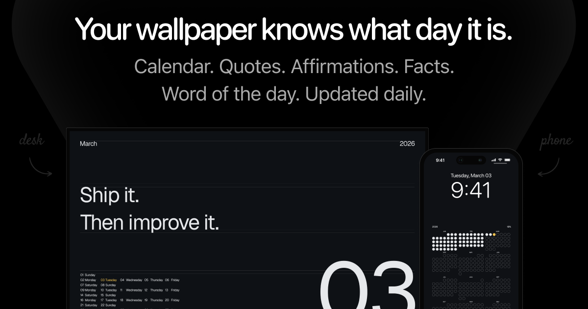 The Calendar Wallpaper — Updates Every Day